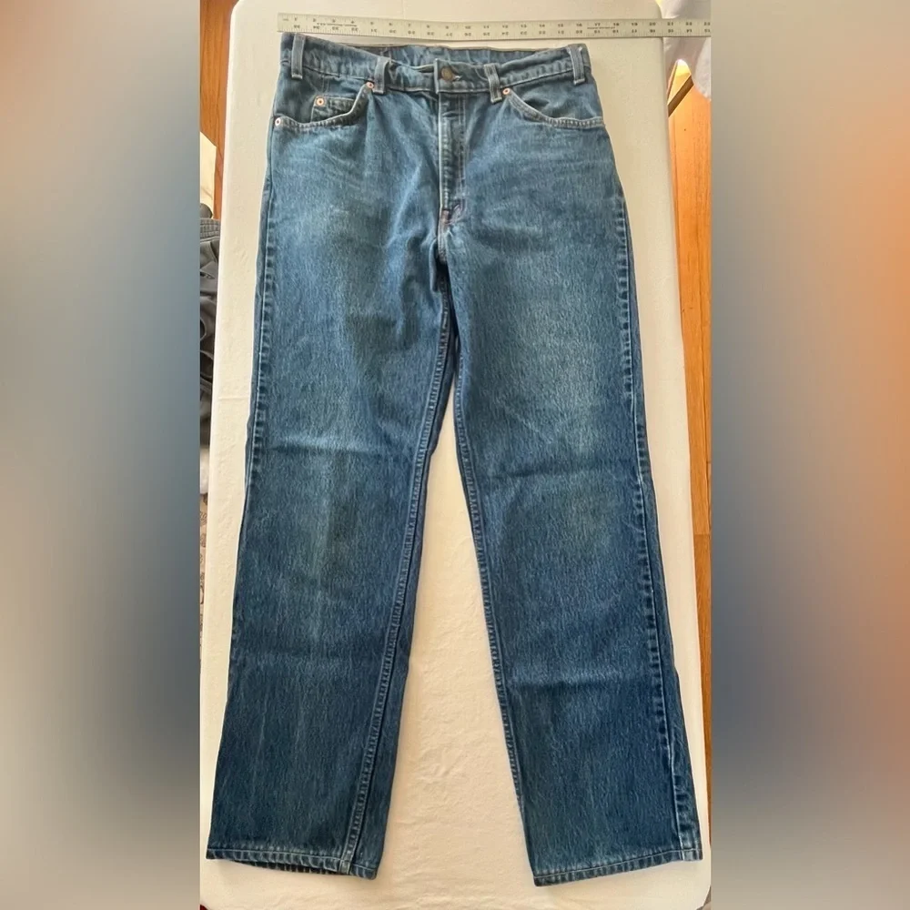 VINTAGE ORANGE TAB 509 LEVIS men's denim jeans 34'' 34'' made in USA zip fly
